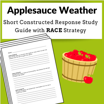 Preview of Applesauce Weather RACE SCR Novel Study Guide Practice Questions