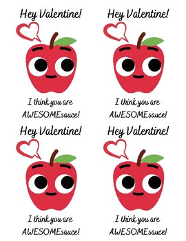Applesauce Kids Valentine Printables, Awesomesauce, Classroom Valentine, Kids  Valentine, Valentine's Day, Just Add Confetti 