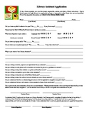 Application For Library Assistants (Includes Teacher Recom