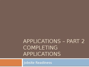 Preview of Applications - Part 2 - Completing Applications