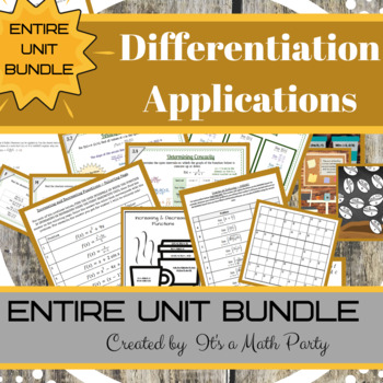Preview of Applications of Differentiation - ENTIRE UNIT BUNDLE