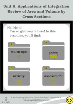 Preview of Applications of Integration: Review of Area and Volume by Cross Sections