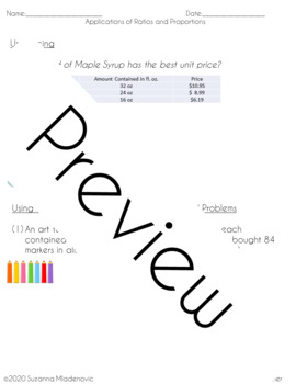 homework 1 3 applications of ratios