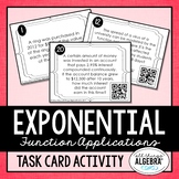 Applications with Exponential Functions | Task Cards