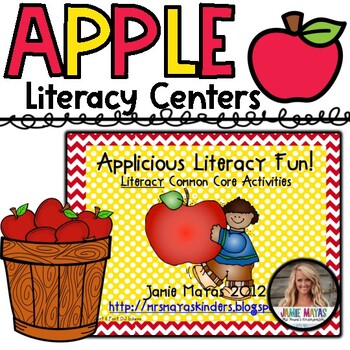 Preview of Apple Literacy Centers & Activities for Kindergarten