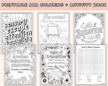 Preview of Applied Behavior Analysis Coloring Book | ABA Activity Book