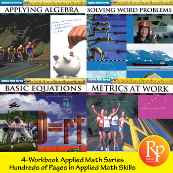 Preview of Applied Math Series Bundle - algebra - word problems - basic equations - metrics