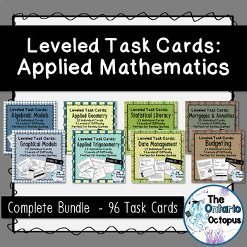 Preview of Applied Math Task Card Bundle - Leveled - Suitable for Review Games