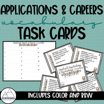 Preview of Psychology: Applications & Careers Vocabulary Task Cards