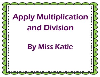 Preview of Apply Multiplication and Division My Math 3rd Grade Vocabulary Posters