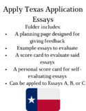 Apply Texas Essays - planner, example, and evaluation page