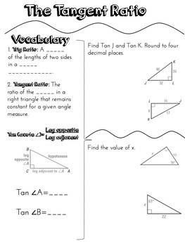 Preview of Apply the Tangent Ratio Doodle Notes