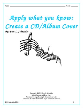 Preview of Apply what you know:  Create a CD/Album Cover for any topic (word document)!