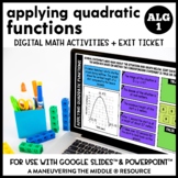 Applying Quadratic Functions Digital Math Activity