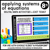 Applying Systems of Equations Digital Math Activity | Goog