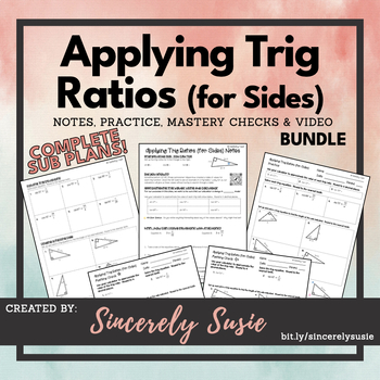 Preview of Applying Trig Ratios (for Sides) BUNDLE