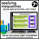 Applying Two Step Inequalities Digital Math Activity | Goo