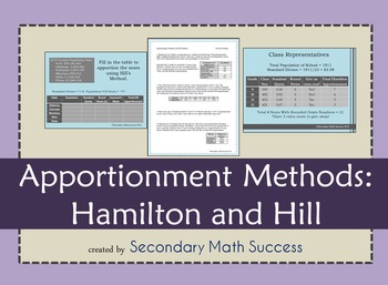 Preview of Apportionment Methods: Hamilton and Hill