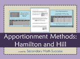 Apportionment Methods: Hamilton and Hill