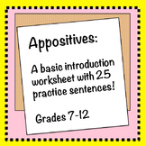 Appositive Worksheet: An Introduction with Practice!