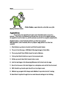 Appositives Comma Rule Worksheet By Charles Memering Tpt