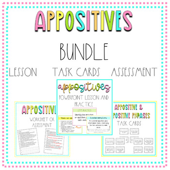 Preview of Appositives and Appositive Phrases Activities Bundle, 6th-8th Grade ELA