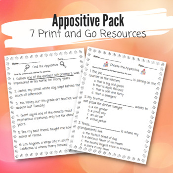 Preview of Appositive Writing Pack: TWR Strategy Inspired