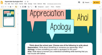 Appreciation Apology Aha! Digital End of Year Activity by The ESL Girl