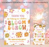 Appreciation Card & Tag Thank You for Helping Me Bloom & G