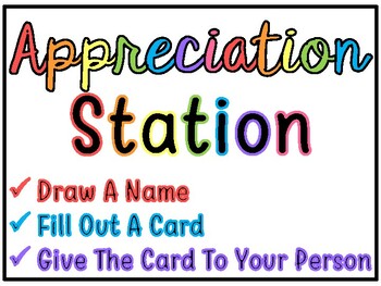 Preview of Appreciation Station- PDF