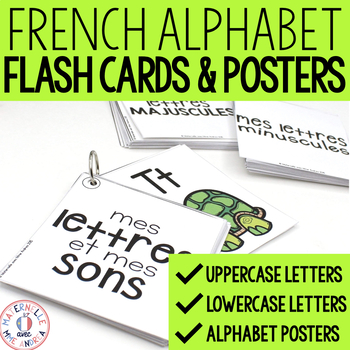 Preview of FRENCH Phonics - Alphabet Flash Cards & Posters - Cartes éclairs et affiches