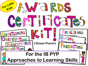 Preview of Approaches to Learning Skills Awards Certificates for Little Kids