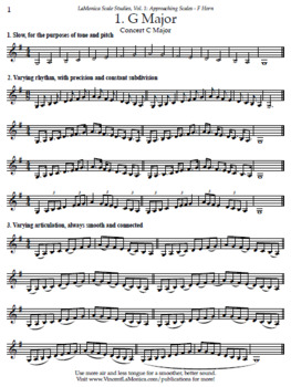 Approaching Scales French Horn By Lamonica Music Tpt