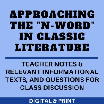Preview of Approaching the "N-Word" in Classic Literature Articles and Discussion Questions