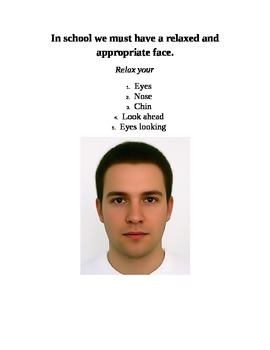 Preview of Appropriate Facial Expression Visual {Autism, Special Education}