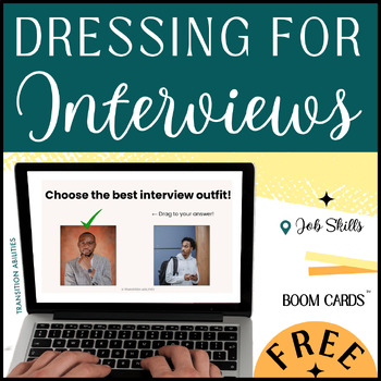 Preview of Job Interview Outfits | FREE Boom Cards Activity | Special Ed Job Skills