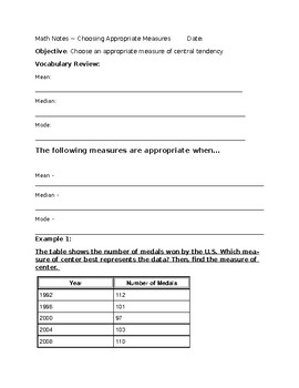 Preview of Appropriate Measures of Center