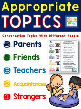 Preview of Appropriate Conversation Topics Worksheets and Puzzles