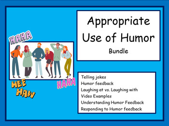 Preview of Appropriate Use of Humor Social Skills Group Lesson Pack