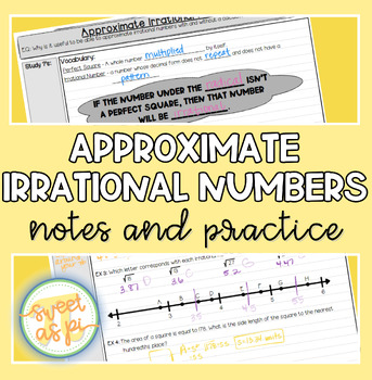 Preview of Approximate Irrational Numbers - Guided Notes and Practice