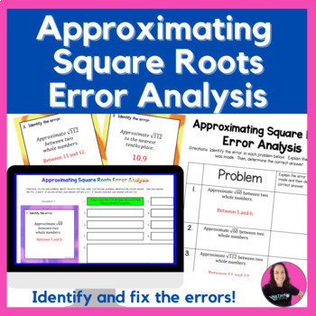 Preview of Approximating Square Roots Error Analysis Digital & Printable Activity