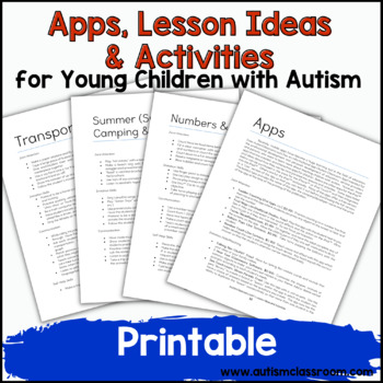 Preview of (Autism) Apps, Lesson Ideas and Activities for Young Children with Autism
