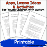 (Autism) Apps, Lesson Ideas and Activities for Young Child