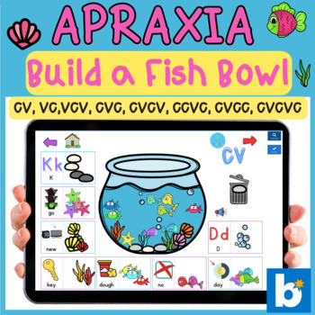 Preview of Apraxia Build a Fish Bowl/ No Print BOOM Speech Therapy