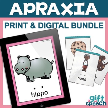 Preview of Apraxia Cards CVCV, CVCVCV, and more Digital PDF & Print Bundle