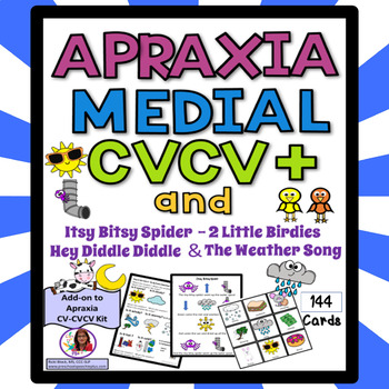 Preview of Apraxia CVCV Task Cards & Songs