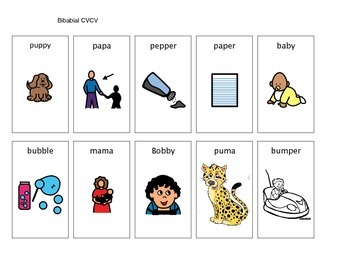 Preview of Apraxia CVCV word pictures