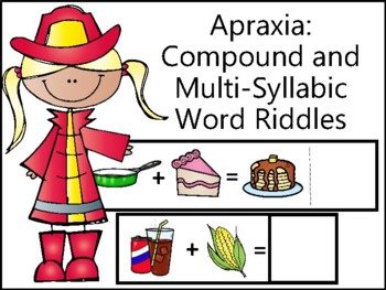 Preview of Apraxia: Compound and Multisyllabic Word Riddle Activity