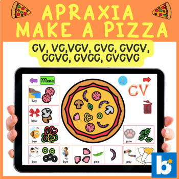 Preview of Apraxia GAME - Build a Pizza - Make a Pizza - Speech Therapy 