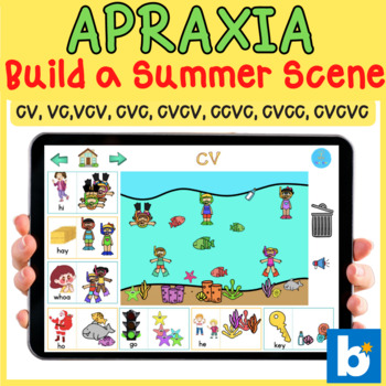 Preview of Apraxia GAME - Build a scene - SUMMER - Create a scene - BOOM Cards